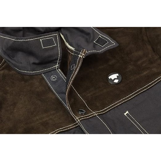 Welding jacket split leather, heat-resistant and fire-resistant cotton, Kevlar sewn cowhide